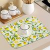 1Pcs Lemon Printed Rubber Drying Mat For Coffee Shop Kitchen Carpet Tableware Durable Diatom Mud Table Mat Pet Coffeeware Mat