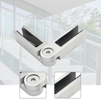 Abrazadera de Acero Inoxidable Ajustable de Vidrio a Vidrio Soporte Pesado para Barandilla para Escaleras Valla Balcón Terraza Interior Exterior