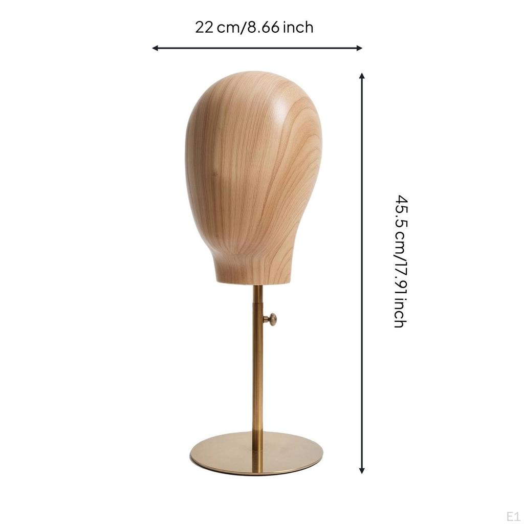 Hairpiece Head with Stand AdjustableHeight Mannequin GrainFinish StandGrain for Hair
