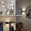 Square Up and Down Outdoor Wall Lights 7W Modern Black Exterior Light LED Porch Lights for House Porch Garage 3000K Warm White