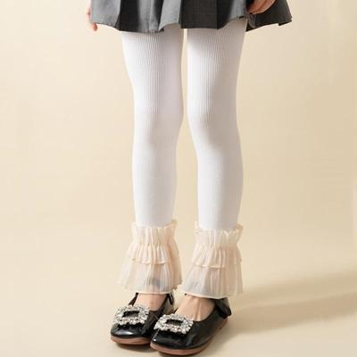 Baby Girls Leggings Lace Pants Kids Cotton Solid Ruffle Lace Children Tights Casual Pantyhose Trousers Spring Autumn