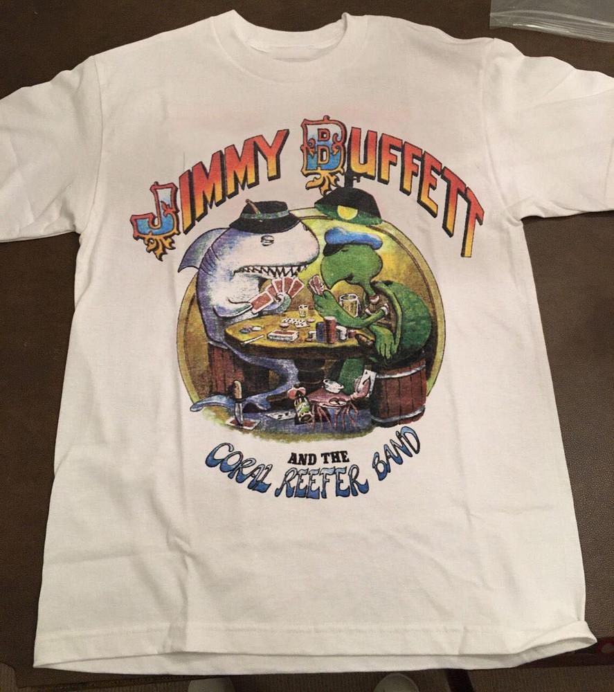 Jimmy Buffett And The Coral Reefer Band T Shirt White Full Size S-5XL Unisex T-Shirt