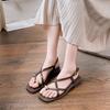 Fashion Footwear Roman Style Summer 2025 Flat Rubber Open Toe Sandals for Women No Heel New Breathable Fashion Luxury Sale Ladies Shoes