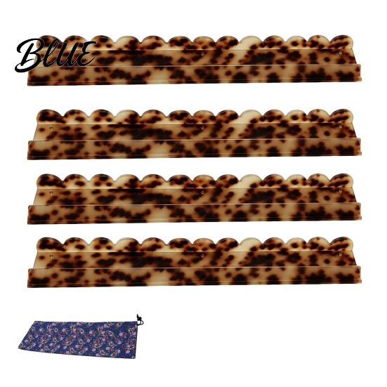 Mahjong Accessory 1/4Pcs Rack with Magnetic Pusher & Storage Bag Scalloped Acrylic Mah Table Organizer Jongg Tile Holder Bar Gift for American