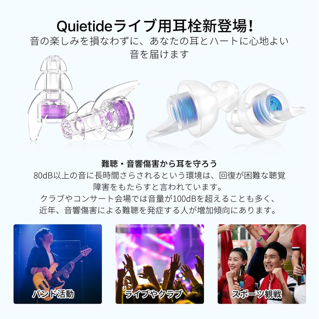 Quietide Live Ear Protectors for Preventing Hearing Ideal for Enjoying Loud Music at and Washable and Includes Carrying Case and Japanese Q6 Blue and