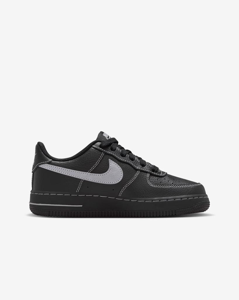 HV4762-003 Nike GS Air Force 1 LV8 Triple Black Gris Loup