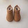 Children Boots Girl's  Chic Geniune Leather Princess Short Boots Boy's Warm Plush Winter Snow Boots Size 21-40