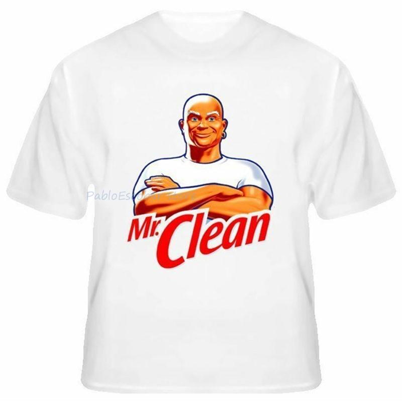 Mr Clean Logo Retro Funny Costume T Shirt Tshirt Tee Printing Design Plus Size Tee Shirt S