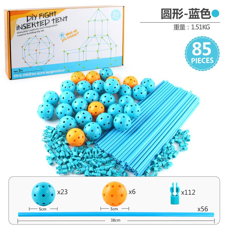 Stem Children Diy Bead Tent 85Pcs Mosaic Building Block Game House Indoor Outdoor Tent Toys