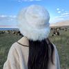 Fluffy Fur Bucket Hat For Women Plush Fisherman Hat Warm Women'S Winter Hat Thicken Cold Snowy Day Panama Cap Chrismas Gifts