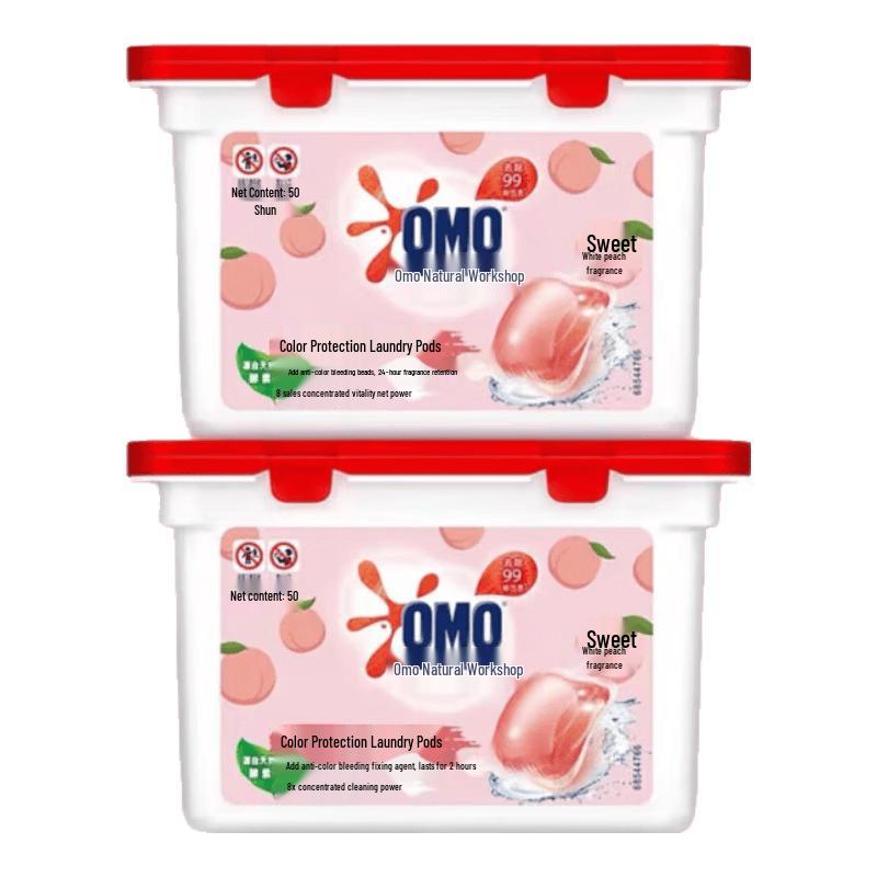 OMO White Peach Color Protect 3-in-1 Laundry Pods