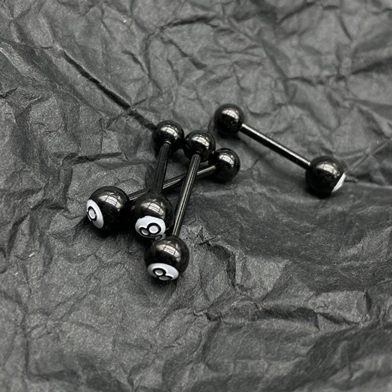 Anneaux de langue de billard pour femmes, bijoux de perçage de langue en acier inoxydable, longueur de barre de 12 à 16mm pour anneaux de langue