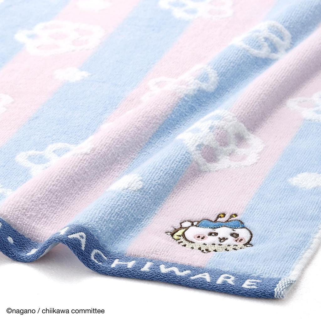 Chiikawa Bees Towel Hachiware 20 X 20 Cm Handkerchief, Blue, Flower, No-Twist Yarn, 41-1220065, Approx.