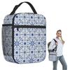 Blue And White Floral Insulated Lunch Bag for Women Children Leakproof Food Boxes Thermal Lunch Box Tote