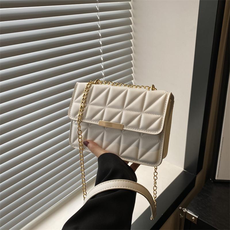 Stylish Chic Small Crossbody Bag Trendy Fashionable Chain Shoulder Purse In Black Pink White Blue