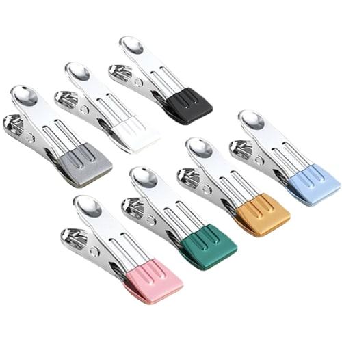 

BOJIDO Mono Clip Clothespins, Durable Stainless Steel, with Non-Slip Rubber Covers, Excellent Wind Resistance, Strong Clamping Power, Multi-functional