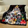 Merry Xmas French Bulldog Tree Pattern Blanket Bedroom Blanket for Livingroom Couch Lunch Break Soft Throw for Friend's Festival Gift