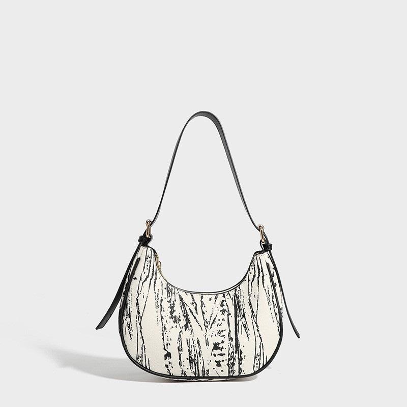 Trendy High-End Moon Shape Underarm Shoulder Bag, Elegant Portable Handbag Wholesale For Ladies Daily Matching