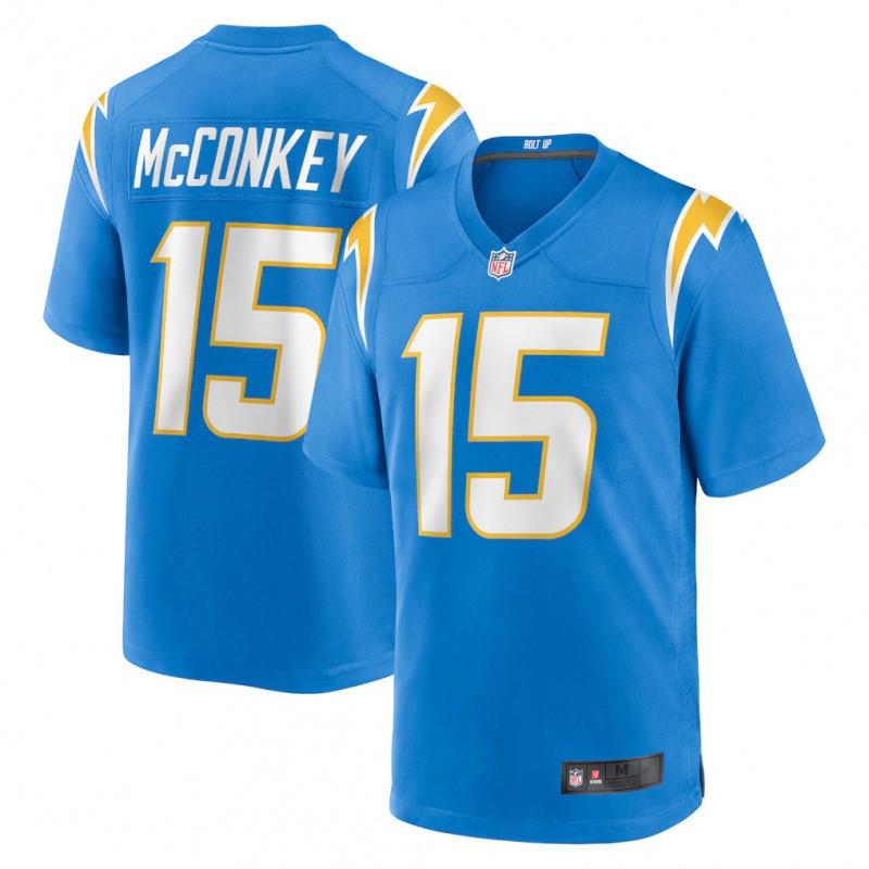 Los Angeles Chargers 15 Ladd McConkey Fotbalový dres Pánský Sportovní Hrací Dres