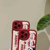 Happy New Year 2023 Leather Cartoon Animal Bear Rabbit Pig Panda Phone Case For Iphone 13 12 11 Promax 14 Pro Max Back Cover
