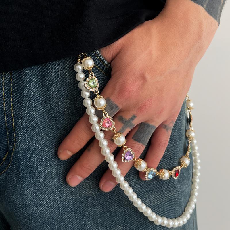 Punk Kreuz Jesus Anhänger Schlüsselanhänger Für Männer Rock Goth Hosen Taillengürtel Geldbörse Tasche Kette Luxus Strassstein Herz Jeans Hosen Kette