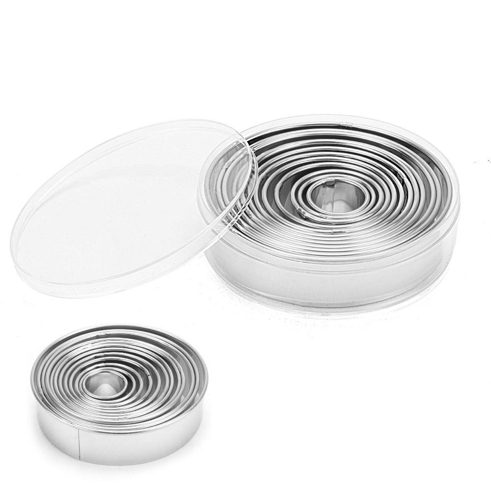 Fruit Cutter Round Cookie Cutter Stainless Steel DIY Pastry Circle Colorful Edge Biscuit Mould Mousse серебряный