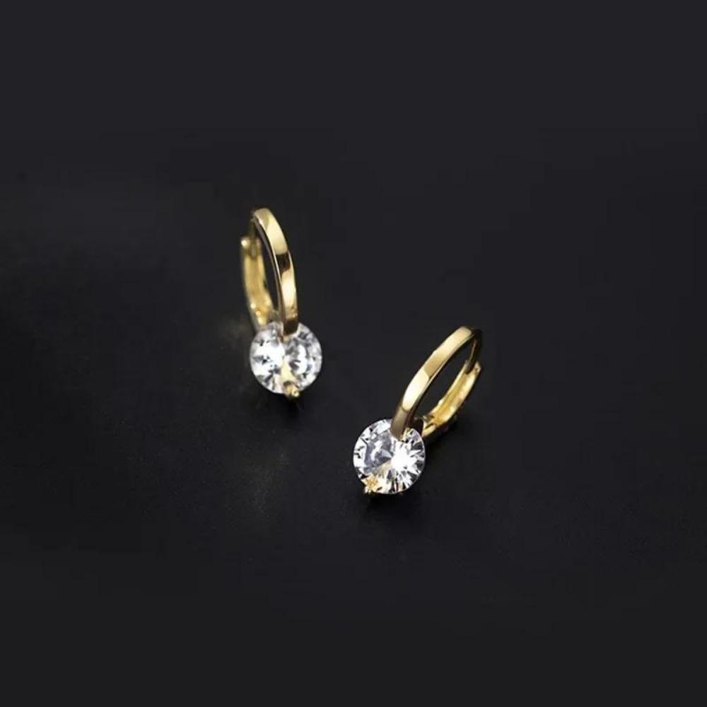 2025 Trendy Crystal Zircon Geometric Flower Rhinestone Hoop Earrings Classic Party Wedding Gift Zircon