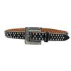 European & American Rhinestone Square Buckle Leather Belt - Sequin Punk Rock Style