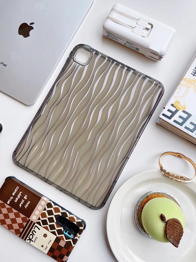 For IPad Case 7th 8th 9th 10th Generation Air 3rd 4th 5th Pro 11 Inch Mini 6 Tablet Cover Cases Wave Texture Transparent Soft