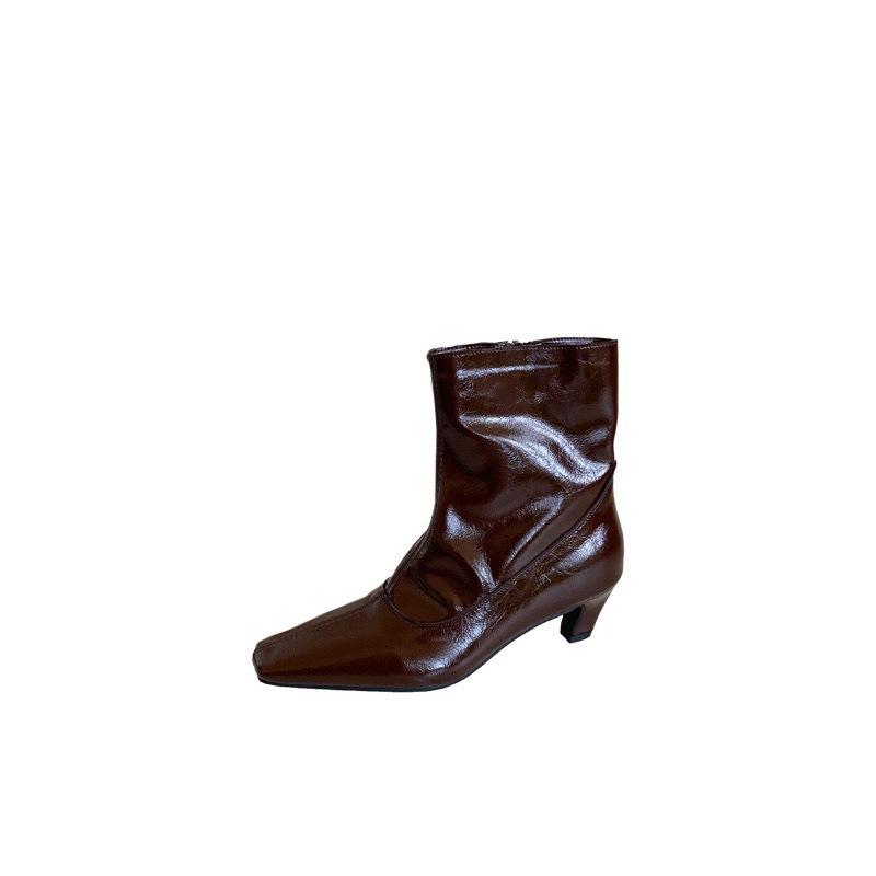 European and American style simple square-headed kitten and versatile temperament short boots