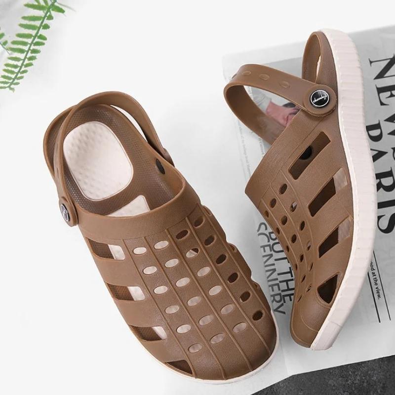 Fashion With Platform Men's Sandal Height Descount Number 41 Daily Use Comfortable Trend 2025 New Arrival Casual Color Pvc 39 Male Shoe