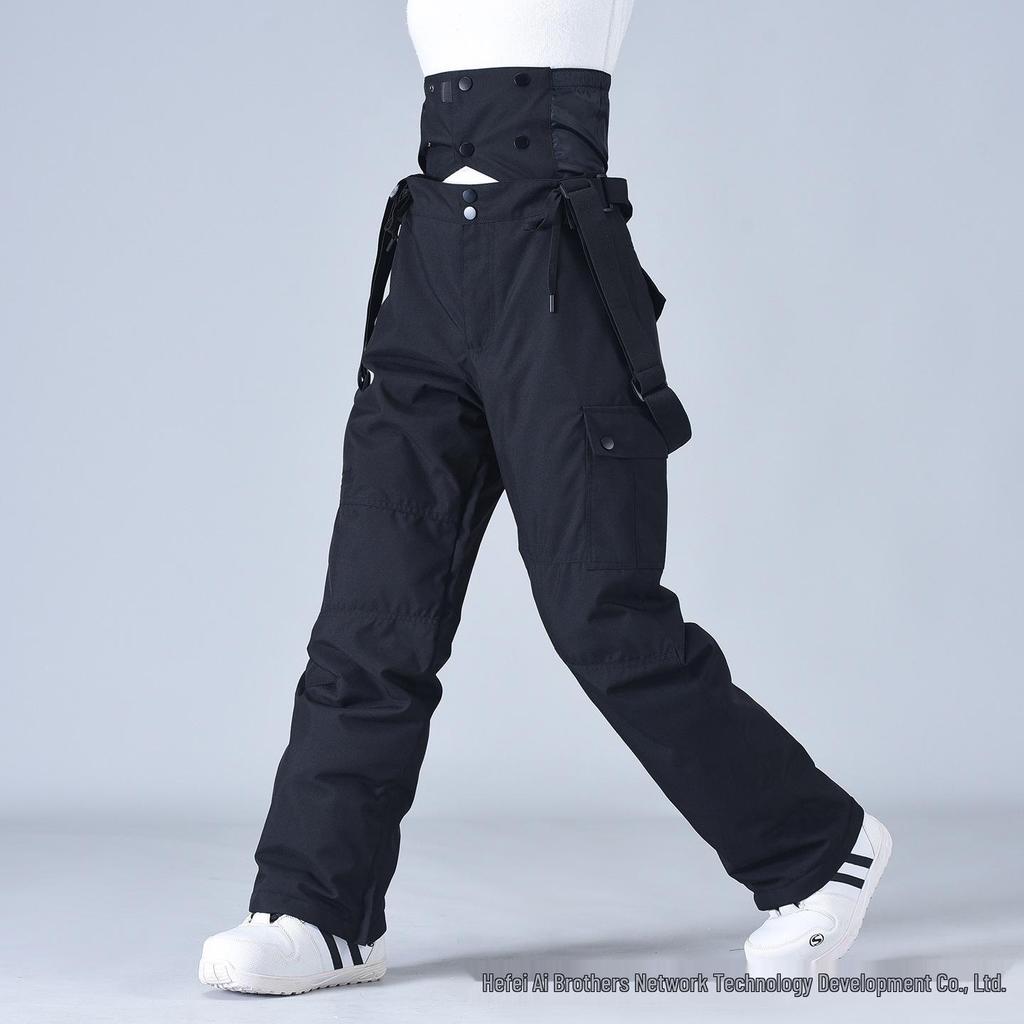 Ski Pants - Windproof, Waterproof, Cotton-Padded, One-Piece for Men & Women, Suitable for Single & Double Boarding