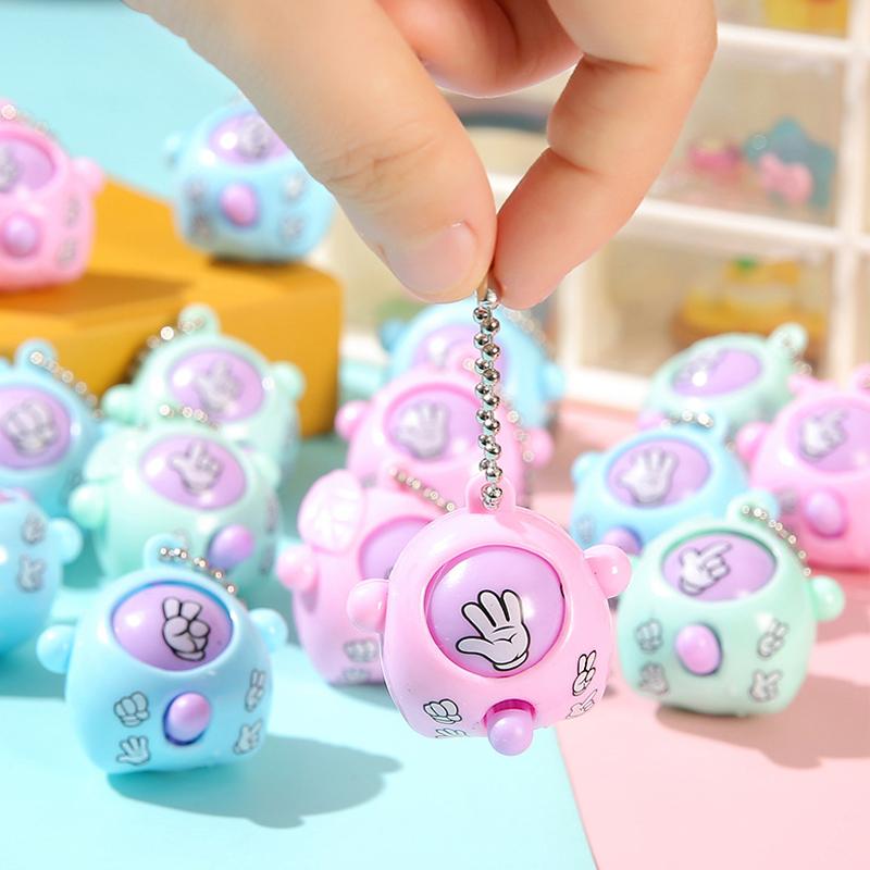 1/5/10Pcs Mini Pop Rock-paper-scissors Keychain Pendant Toys Toddler Sensory Fidget Toy for Kid Birthday Baby Shower Guests Gift