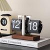 MiaoKe Retro Automatic Walnut Flip Clock: Simple Desktop Decor