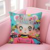 Whimsical Japanese Abstract Art Cute Emo HHikari Shimoda Cushion Cover Pillow Case Soft Skin Friendly Fabric  Concealed Zipper