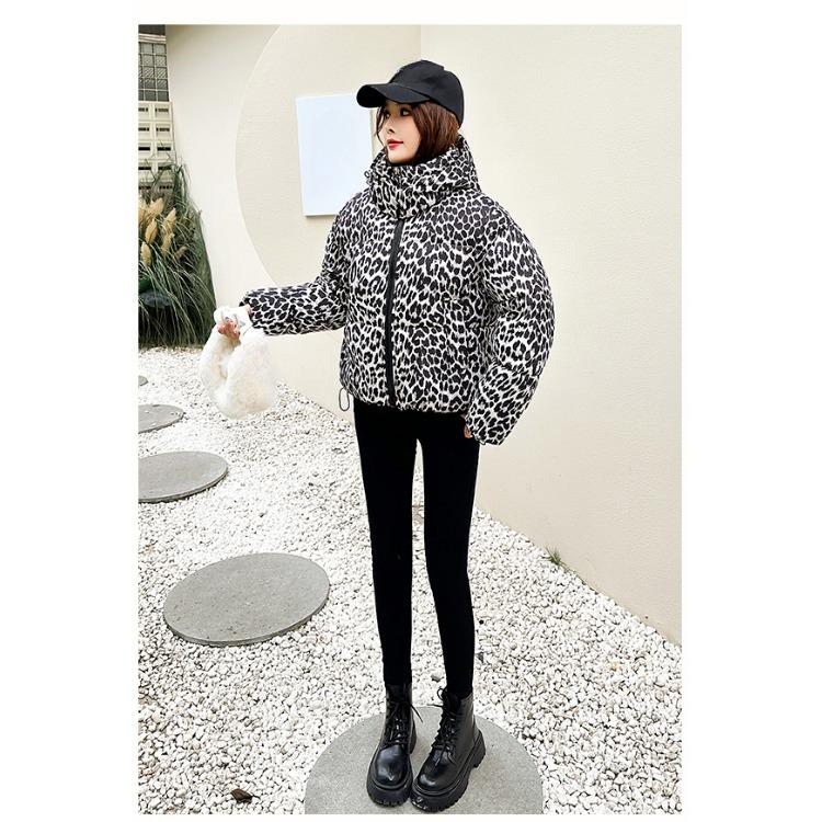 Make A Statement This Winter with Our Bold Leopard Print Loose-Fit Hooded Jacket for Women