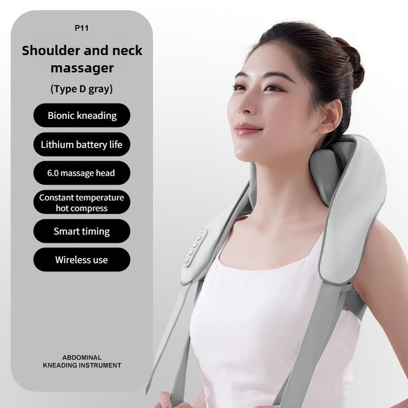Multifunctional Cervical Trapezius Muscle Kneading Electric Massage Shawl Portable Eight Head Shoulder Neck Massager