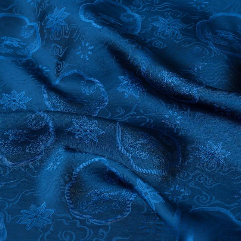 Dual-Color Embroidery Jacquard Silk Fabric for DIY Sewing Horse Glossy Shirt Cheongsam Hanfu Vest Pants Smooth Opaque Cloth