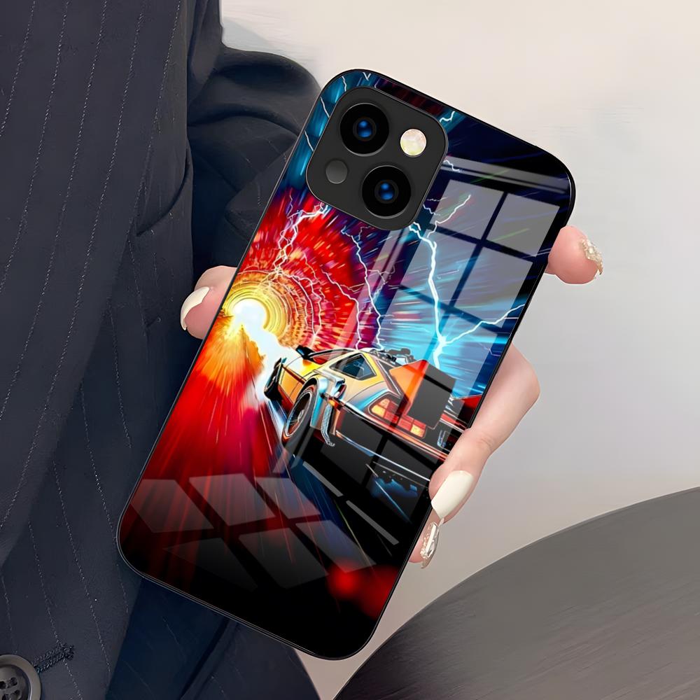 B-Back To The F-Future Phone Case For IPhone 17 Air 16 E Pro Max 15 14 13 Mini 12 Pro 11 Max Plus Black Glass Cover