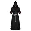 Mönch Mittelalterliche Kapuzenrobe Mönch Renaissance Priester Kostüm Halloween Zauberer Hexer Cosplay Umhang für Erwachsene
