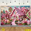 2D Flat Banner 1PC Colorful Candy Park Birthday Party Decorations Candy House Christmas Halloween Wedding