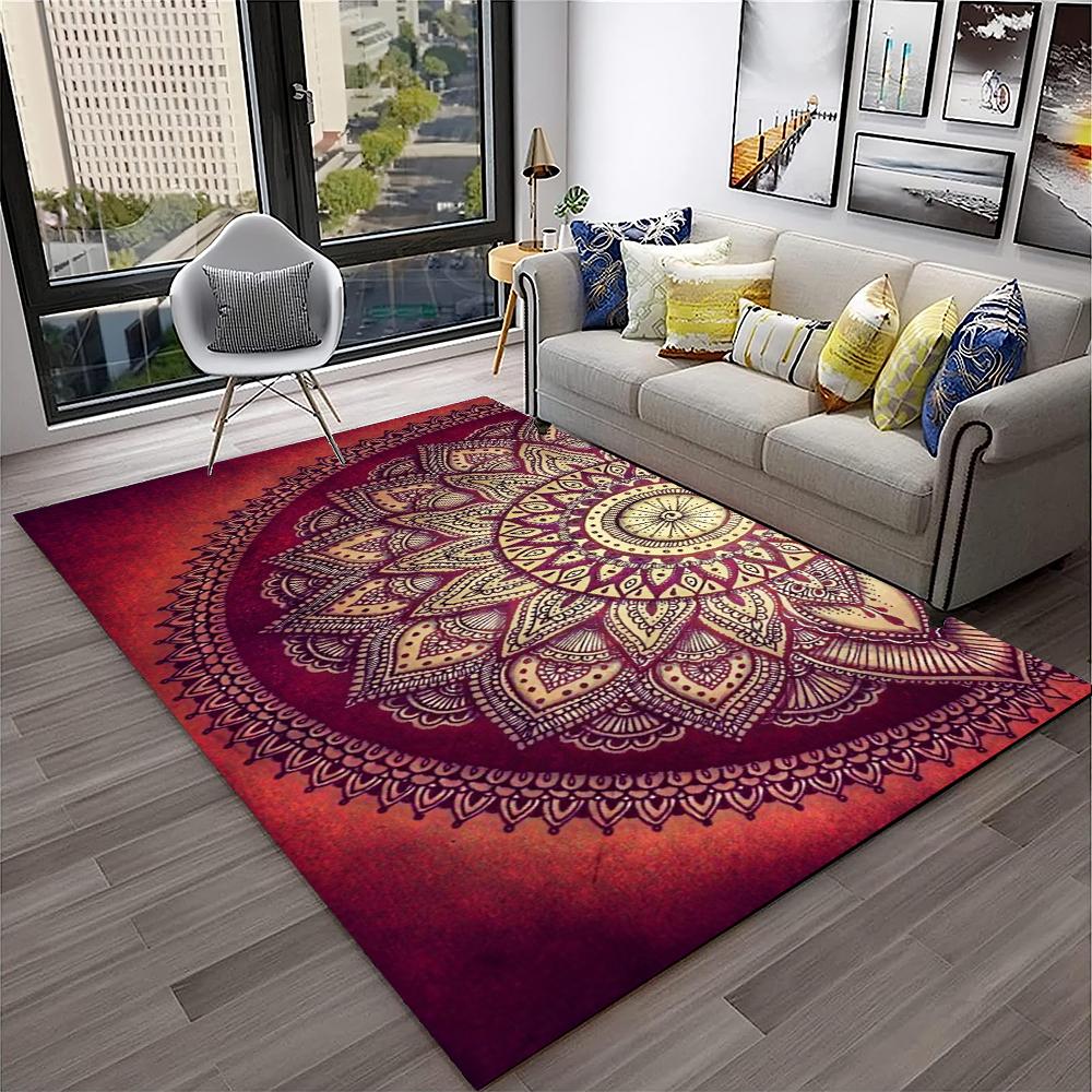 3D Mandala Bohemia Geometric Carpet Rug for Home Living Room Bedroom Sofa Kitchen Doormat Decor,Kid Area Rug Non-slip Floor Mat