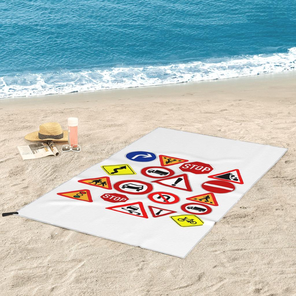 Outdoor Recreational Backbacking Road Sign Beach Towel Soft Microfiber Quick Dry Absorbent Quick Towels For Yoga