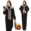 Corduroy Plus Velvet Thickening Suit Women's Autumn and Winter Fashionable Straight Pants Casual Warm Two-piece Set