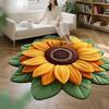 Special-shaped Sunflower Carpet Soft Flower Carpet  for Living Room Tea Table Bedside