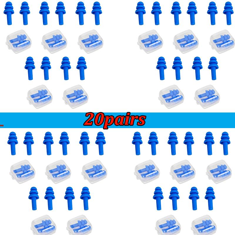 5pcs Silicone Ear Plug Ear Protection Sleeping Travel Anti-Noise Earplugs Waterproof Swim Earplugs for Adult Children Swimmers