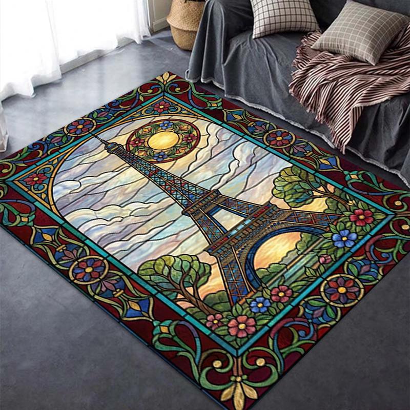 2025 New Paris Eiffel Tower Carpet Rug for Living Room Bedroom Home Sofa Decoration,Kids play Non-slip Floor Mat87