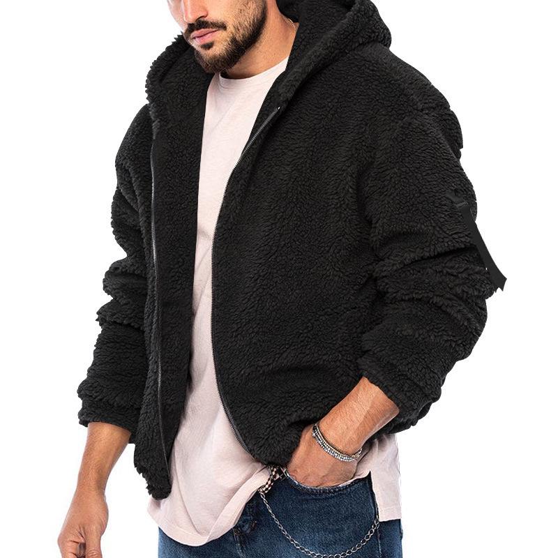 2023 Men's Double-Sided Arctic Fleece Hooded Zip-Up Winter Jacket