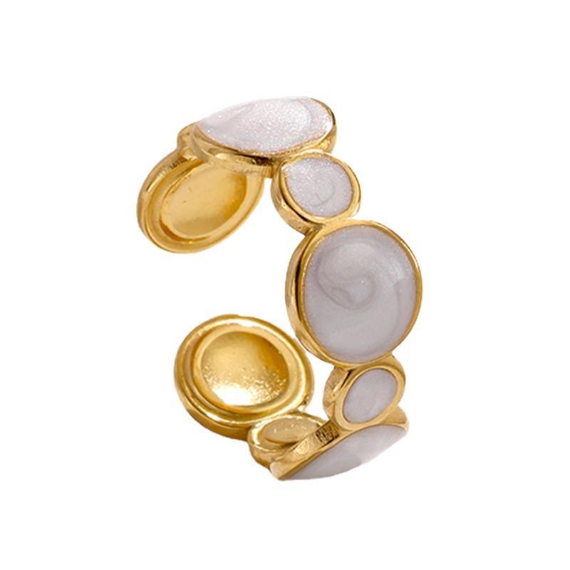 2pcs/set Punk Metal Curved Smooth Open Adjustable Ring for Women Men Simple Silver Color Rings Set Hip Hop