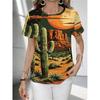 Summer Colorful Creative 3D Pattern T-shirt Fashionable Comfortable Oversized Breathable Leisure Versatile Women's Round Neck Short Sleeved T-shirt